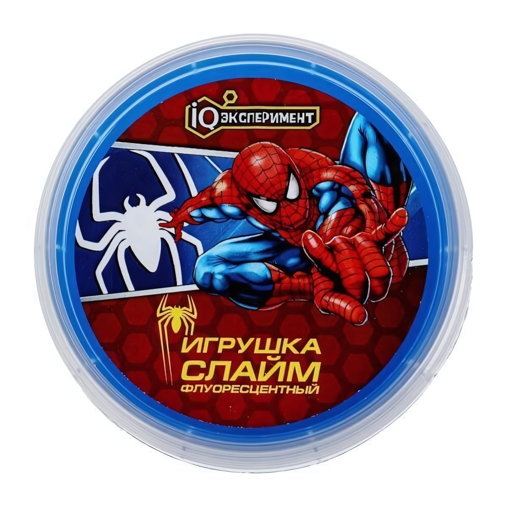Слайм 100г. "Супергерои" флуорисцентный IQ-SN-SM-RU (IQ Эксперимент)