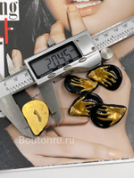 Пуговицы Скиап. с черной эмалью и золотистой ладонью
