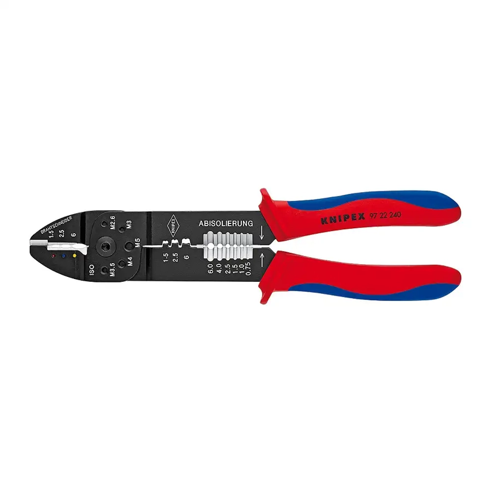 Клещи зажимные для опрессовки чёрное лакирование 240 мм Knipex 97 22 240 SB