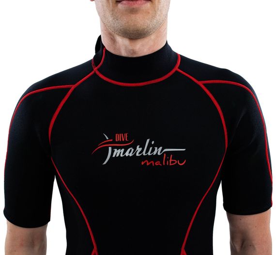 Гидрокостюм Marlin Malibu Shorty Man черно-красный 2,5 мм