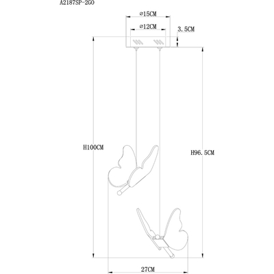 Подвесной светильник Arte Lamp DARCY A2187SP-2GO, 1хLED