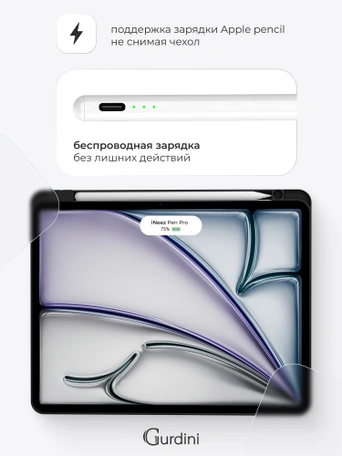 Чехол книжка для iPad Air 11" / Air 4/5 (10.9") Gurdini Milano Series Black