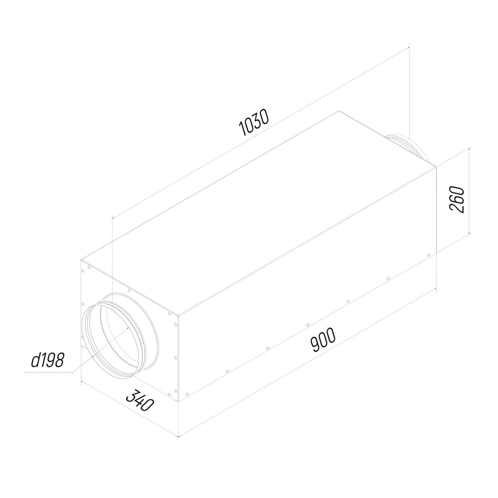 Provent KSE 200/900 ECO шумоглушитель прямоугольный