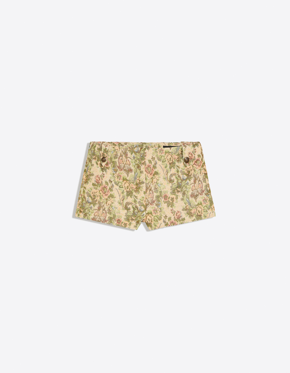 Женские жаккардовые мини-шорты с пуговицами - BERSHKA