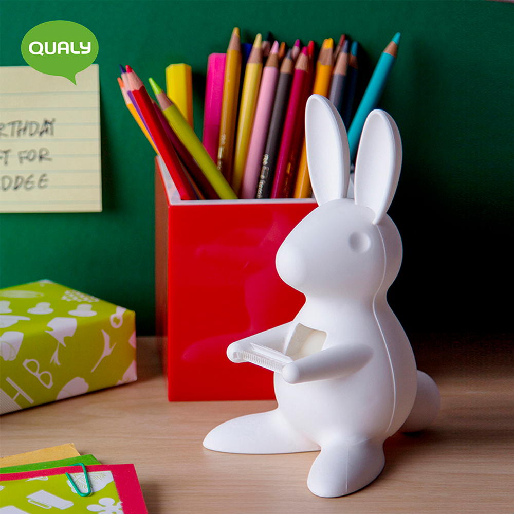 Диспенсер для скотча Qualy Bunny белый