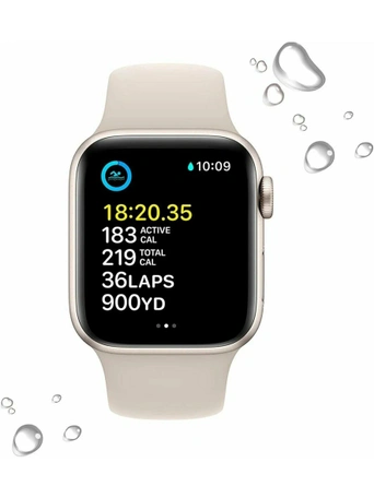 Умные часы Apple Watch SE 2024 GPS 40 мм Starlight Aluminium Case with Starlight Sport Band - M/L