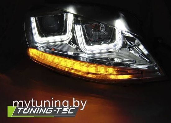 Передние фары U-Type для Volkswagen Golf VII (12-17) Black Red