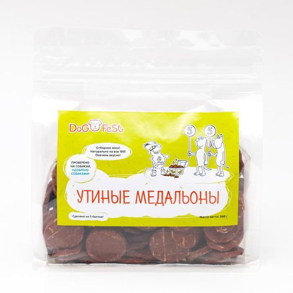 Лакомство для собак Dog Fest "Утиные медальоны", 1 штука