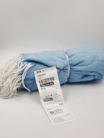 IKEA Плед HOLMVI голубого цвета с бахромой, 120х160 см