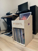 Ящик кейс органайзер для хранения до 200 виниловых пластинок I.LOVE.VINYL без покраски
