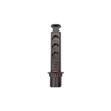 Блок розеток 105S (3 EURO + 2 USB-A) Ø 60 мм, Черный