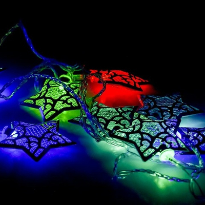 Электрогирлянда LED цветная с насадкой метал. Звездочка, длина насадки 6см, 12 ламп, 3м, 1 р.м.