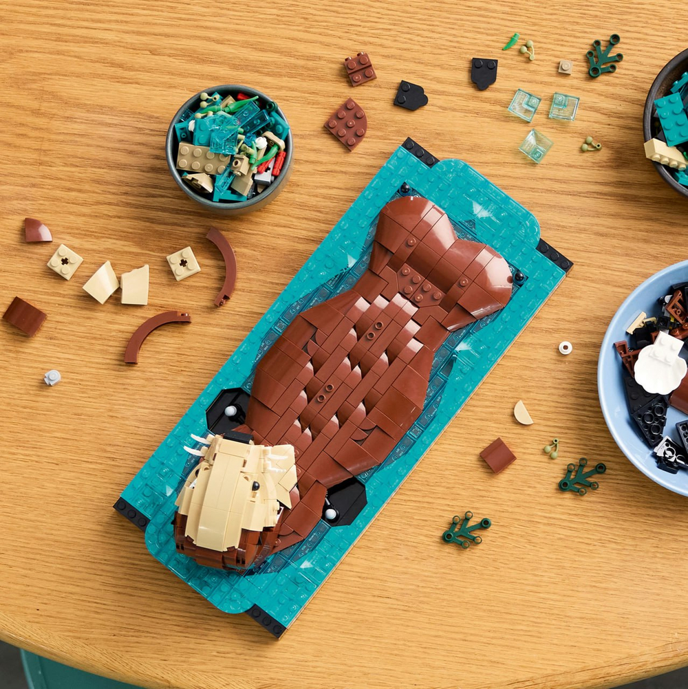 Конструктор Лего Идеи Плавающие морские выдры 21366 | LEGO Ideas Floating Sea Otters мама-выдра с детёнышем 1234 дет 18+
