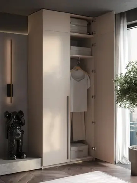 Шкаф распашной Lorena 3, кашемир, с антресолью, 80 см