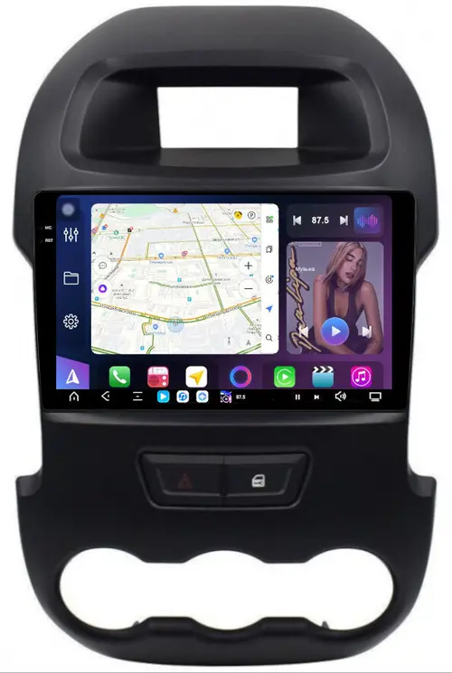 Магнитола для Ford Ranger 3 2011-2015 (рамка тип 2) - FarCar S500-TS20 монитор 9.5" 2K QLED на Android 14, Быстрейшая, CarPlay, 4G SIM-слот