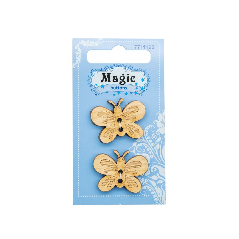 Украшения декоративные: пуговицы Бабочка, 2 шт, Magic Buttons LW825-V45