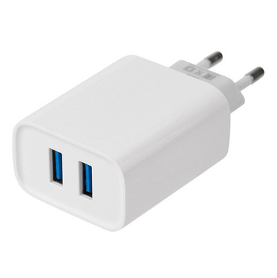 Сетевое зарядное устройство 2xUSB, 5V, 2.4 A, белое REXANT 16-0276