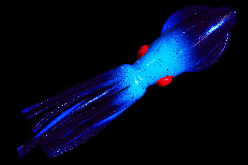 Приманки HIGASHI Squid 11 (set-10pcs) #15 (Double Black Glow - Blue flakes)