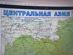 Карта Центральной Азии настенная большая 2025 (бэклит 150 х 230 см)