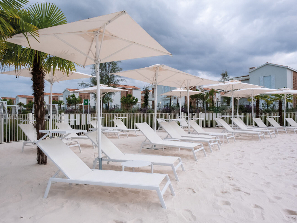 Зонт профессиональный 3х3 м Scolaro Rimini Standard, белый, слоновая кость