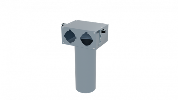 Flexag PCP-100/90x2 пленум вентиляционный потолочный, D100, на 2 выxода, L=300 мм