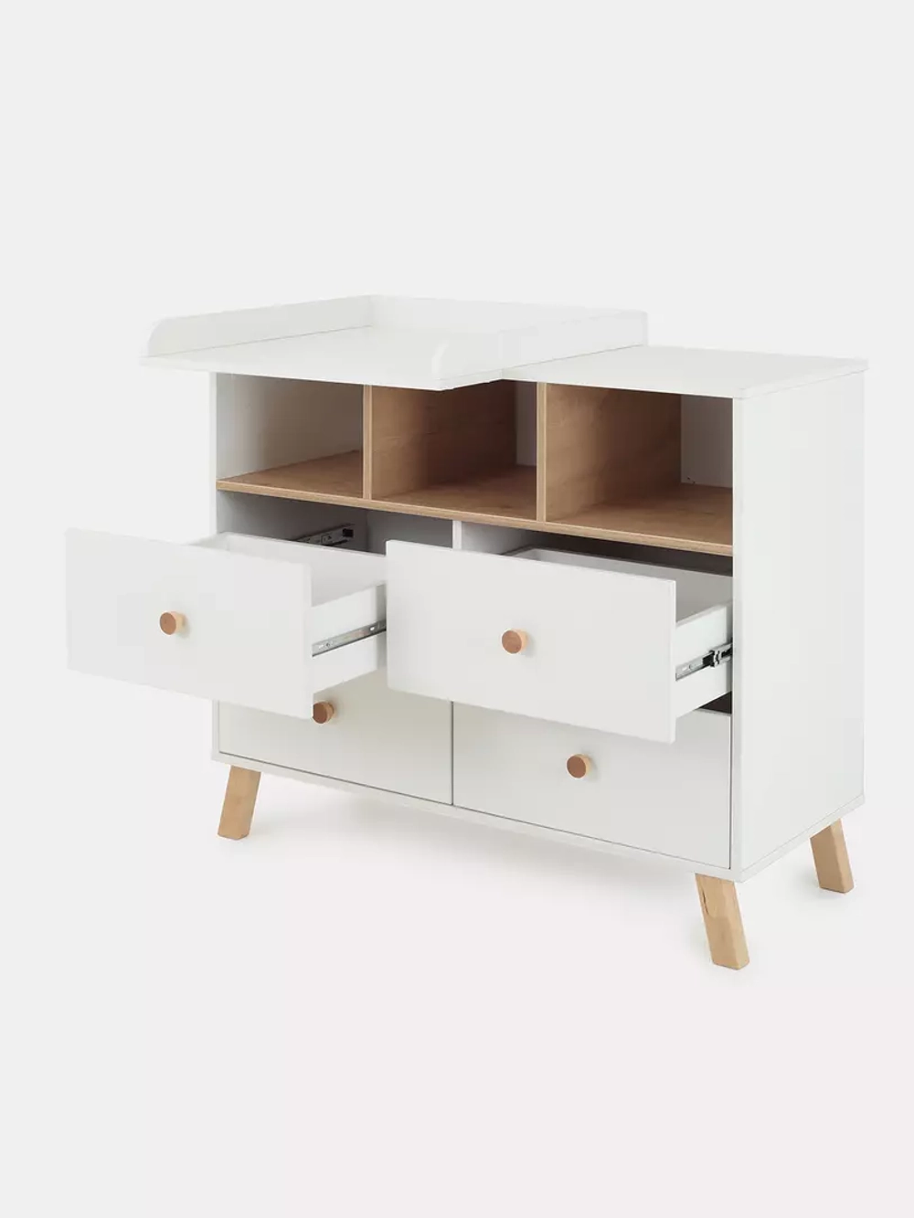 Комод с ящиком "Style" 80 см 2 ящика 2 отсека (арт.115) Cloud White