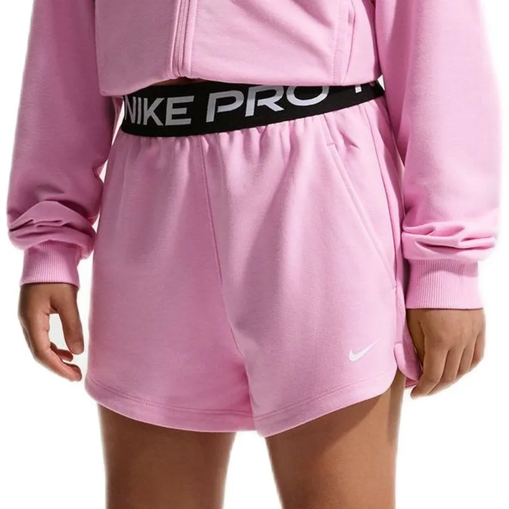 Шорты для девочки теннисные Nike Kids Pro Fleece Dri-Fit - pink rise/pink rise/black/white