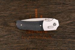 Нож складной QSP QS157-A1 Vault, клинок 83мм, сталь Sandvik 14C28N, рукоять микарта/алюминий-WB