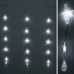 Гирлянда для дома БАХРОМА 2,0м*0,6м 50 ламп LED, с насадками Капля, Белый (возможность соединения)
