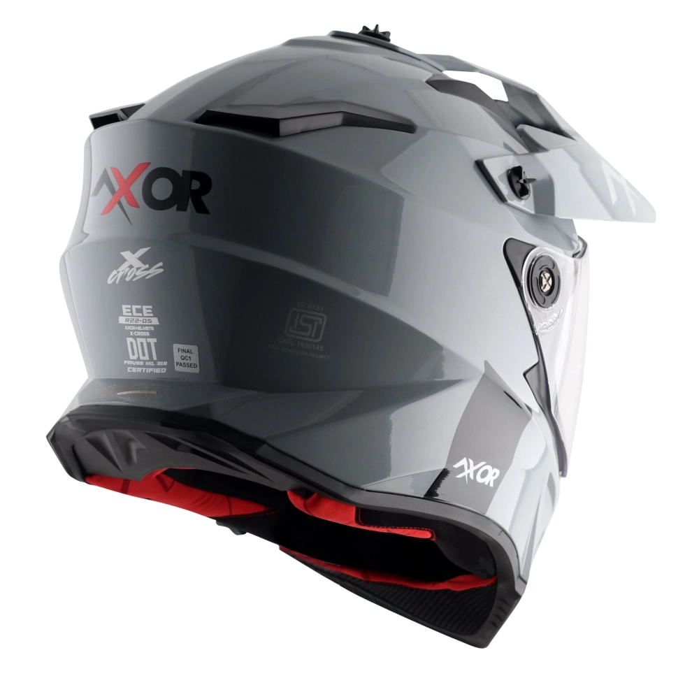 Шлем AXOR X-CROSS DUAL VISOR SC, с визором, цвет светло-серый (XL)