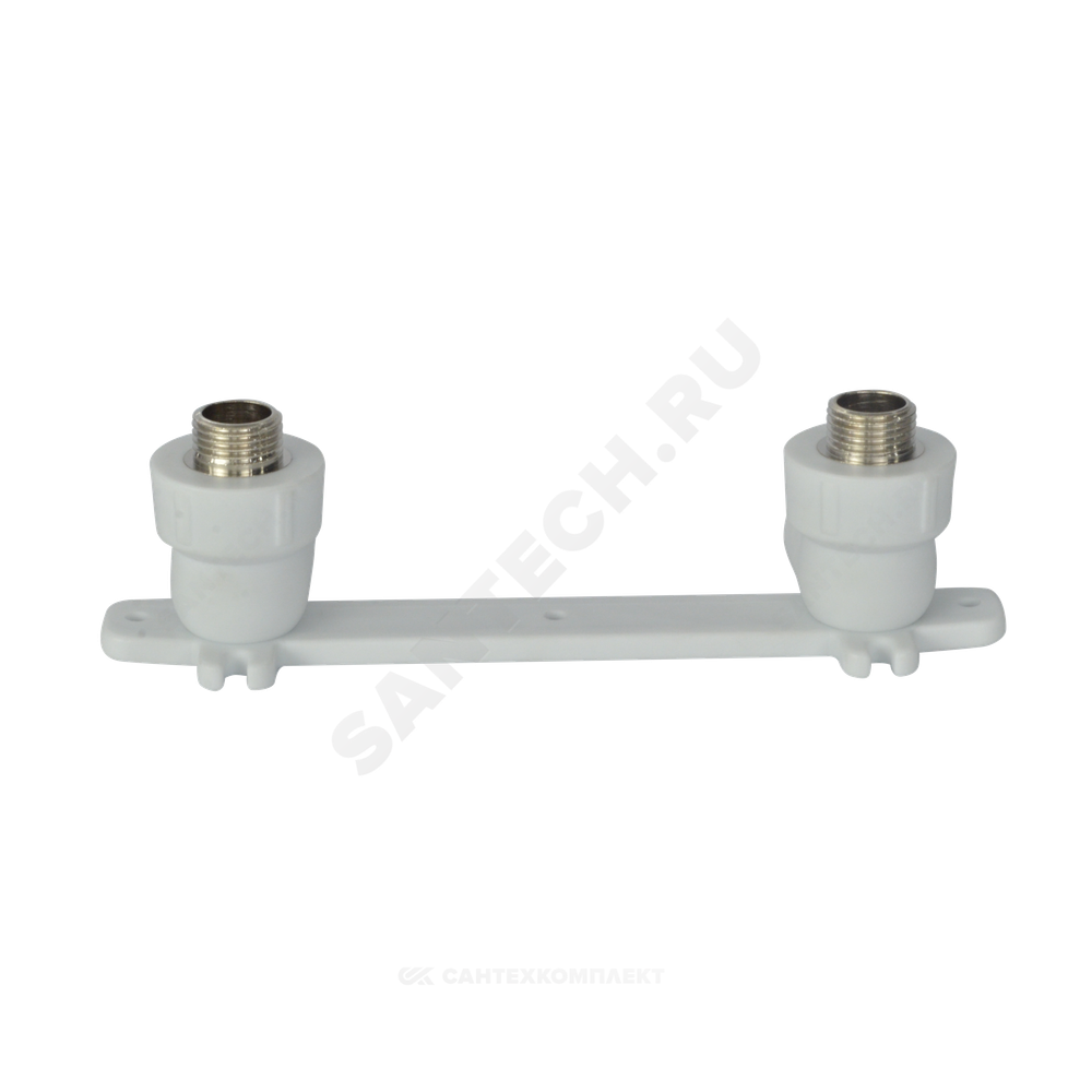Планка монтажная PP-R белая Дн 20х1/2" НР под смеситель с водорозетками VALFEX 10123020