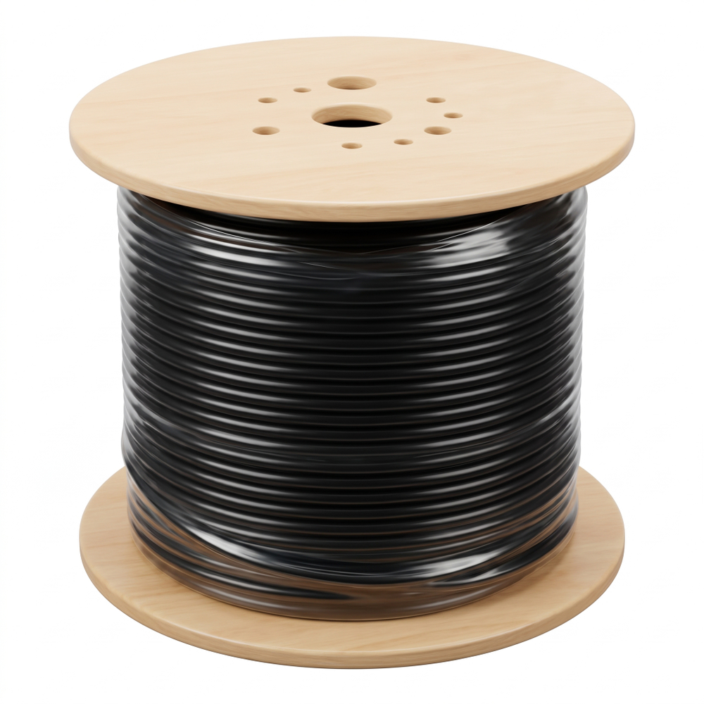 Кабель FTP 4PR 24AWG, CAT5e, наружный (OUTDOOR) + ТРОС*1 (бухта 305 м) REXANT