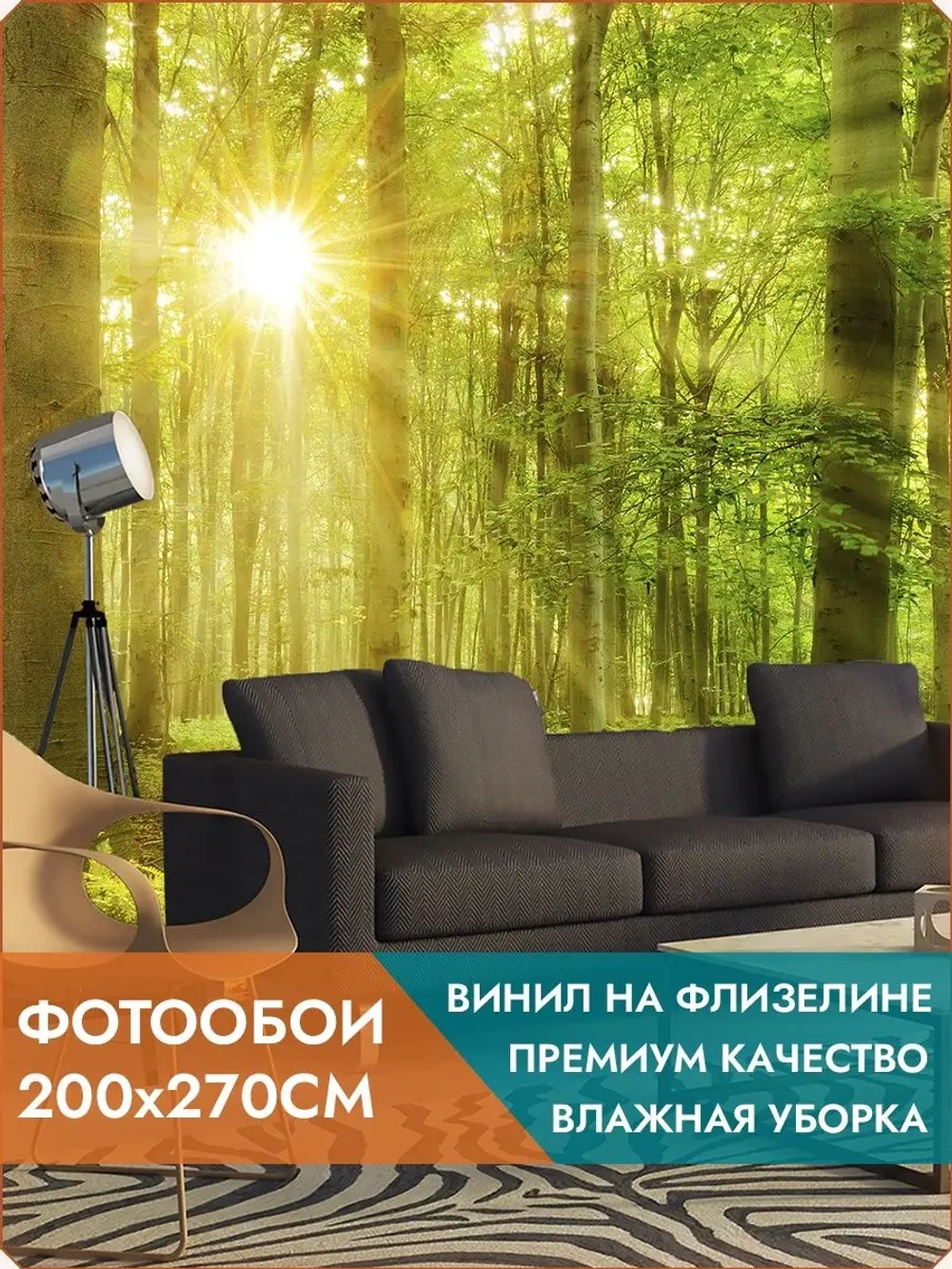Фотообои на стену Зеленый лес 200х270см