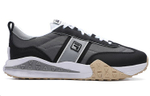 FILA Brick Textile, Synthetic Leather, Split Cow Leather Low top Casual Shoes Men"s Gray Black