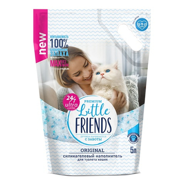 Наполнитель Little Friends Original силикагель для кошек 5 л