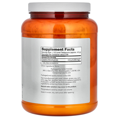 NOW Foods, Sports, микронизированный моногидрат креатина, 1 кг (2,2 фунта)