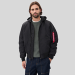 Бомбер Alpha Industries MA-1 Hooded Logo Oxford Black (Черный)