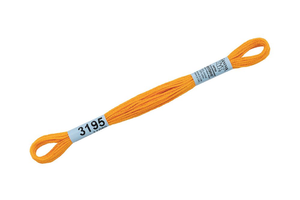 Мулине Gamma 100% хлопок, цв.3195 оранжевый, 24 мотка по 8 метров, 894702382