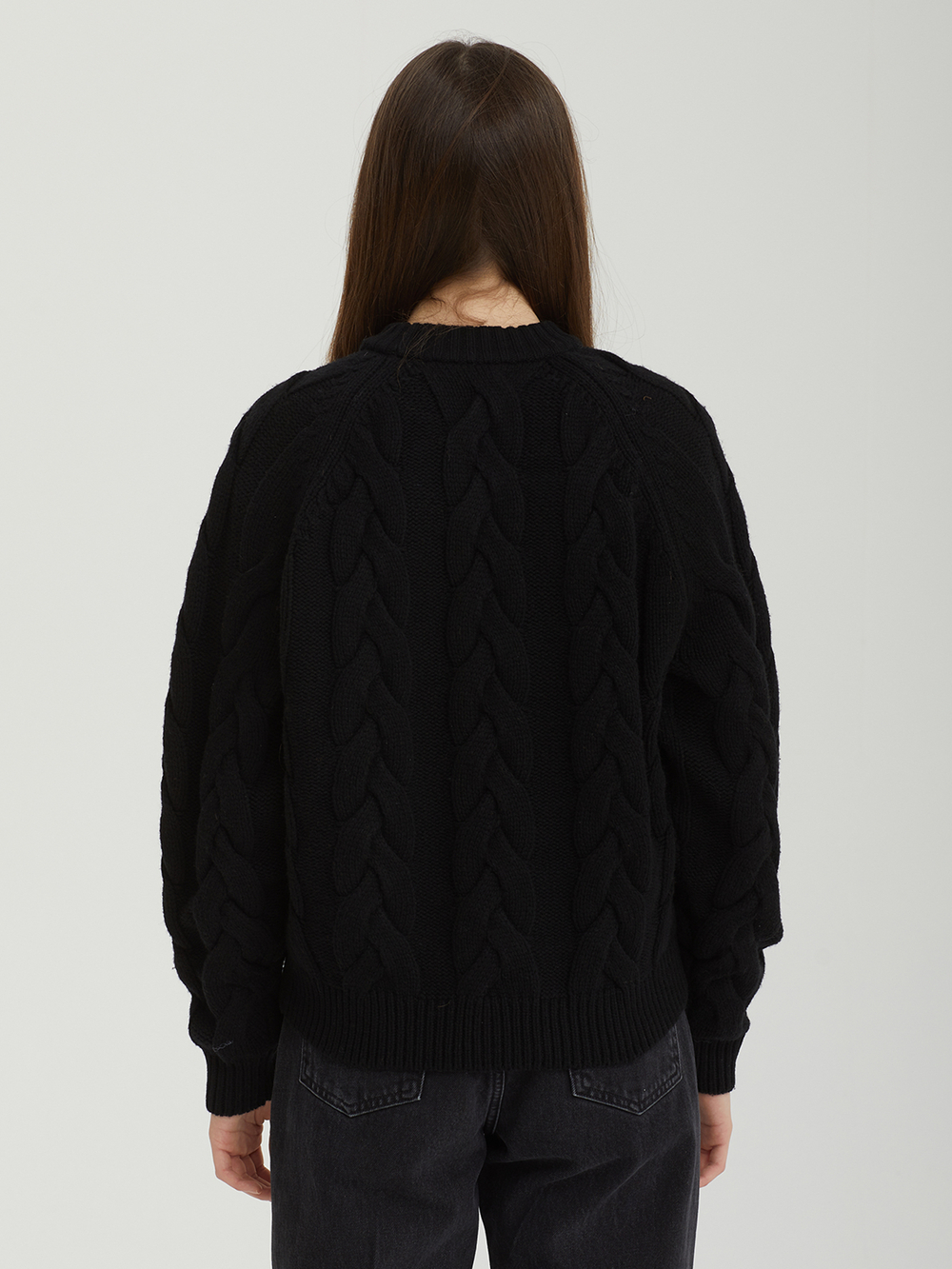 Женский Свитер Cable Knit Mock Neck