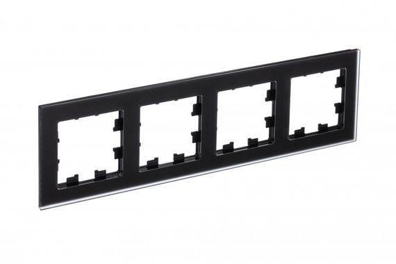 Рамка Systeme Electric ATLASDESIGN Nature 4-постовая стекло черный матовый 38697