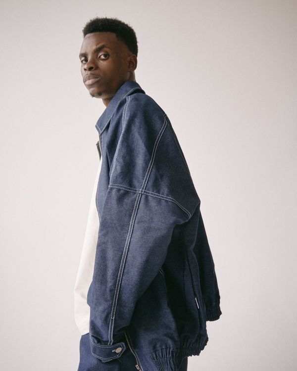 Куртка Zip-Up Shirt Jacket Denim Dark Blue - фото 3