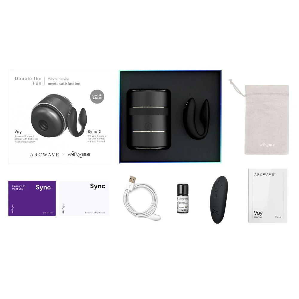 Набор для пар WOW Double the Fun: вибратор для пар We-Vibe Sync 2 + мастурбатор Arcwave Voy