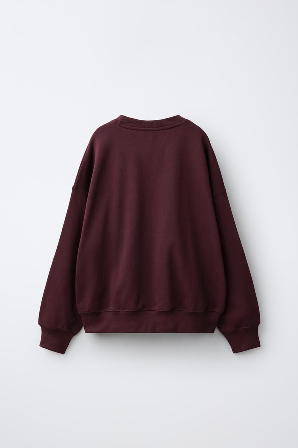 ZARA ОДНОТОННАЯ ТОЛСТОВКА HEAVY WEIGHTЖ, БАКЛАЖАННЫЙ