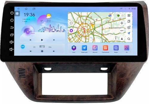 Магнитола для Nissan Patrol Y61 2004-2010 (рамка дерево) - FarCar S500-TS18 монитор 12.3" 2K QLED на Android 14, Быстрая, CarPlay, 4G SIM-слот
