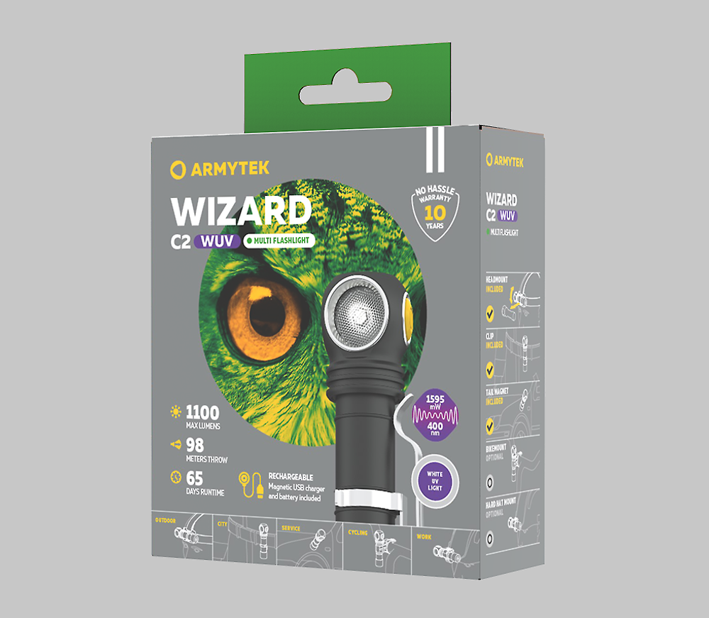 Фонарь Armytek Wizard C2 WUV Magnet USB Ультрафиолет [F08901UF]