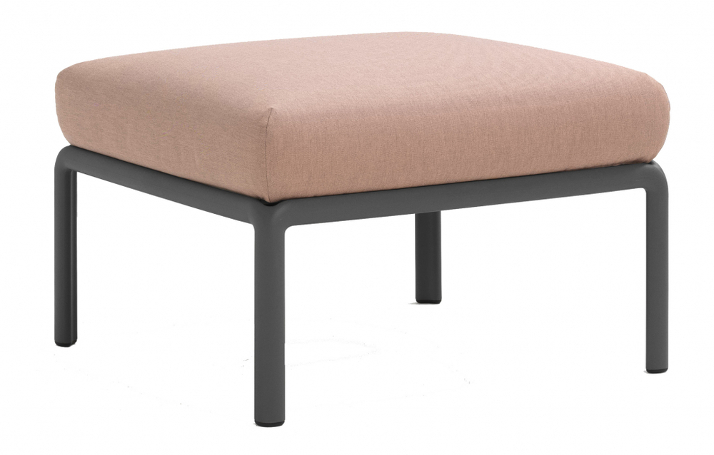 Пуф пластиковый с подушкой Nardi Komodo Pouf, антрацит, розовый