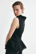 Топ с воротником-водолазкой и баской - H&M