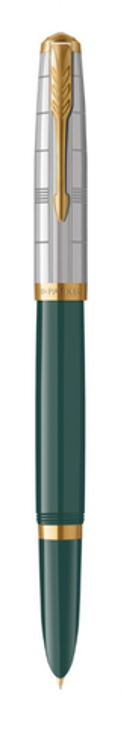 Перьевая ручка Parker 51 Premium Forest Green GT, перо: F чернила: Black,Blue, в подарочной упаковке.