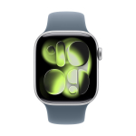Apple Watch Series 11, 46 мм корпус из алюминия цвета «Silver», ремешок Sport Band размера M/L цвета «Anchor Blue»