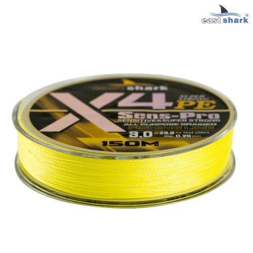 Шнур EastShark Sens-Pro X4 150м 0,30мм #4.0 желтый